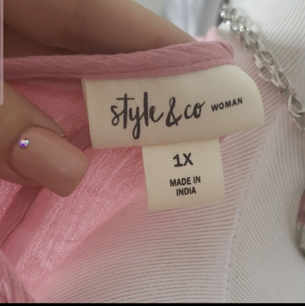 NEW STYLE & CO SIZE 1X MAUVE WOMENS BLOUSE TOP - Picture 6 of 7